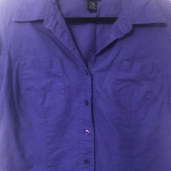 🇺🇸Lane Bryant Venezia purple button-up blouse, size 18/20 - Picture 3 of 4